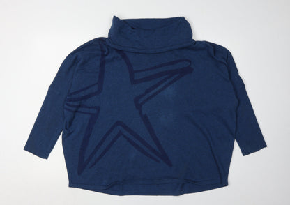 Womens UK Size 4 Marble Blue Pullover Jumper