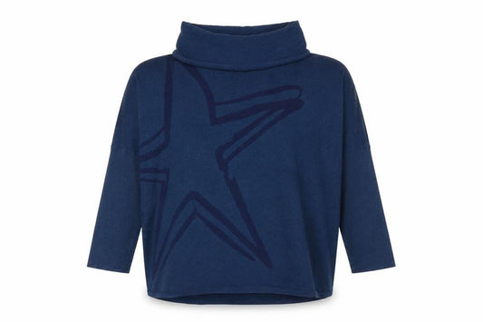 Womens UK Size 4 Marble Blue Pullover Jumper