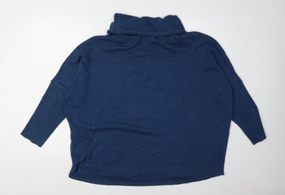 Womens UK Size 4 Marble Blue Pullover Jumper