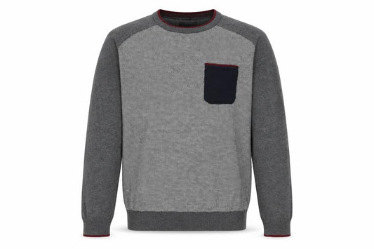 Jules Men's Grey Knit Pullover Jumper - Medium