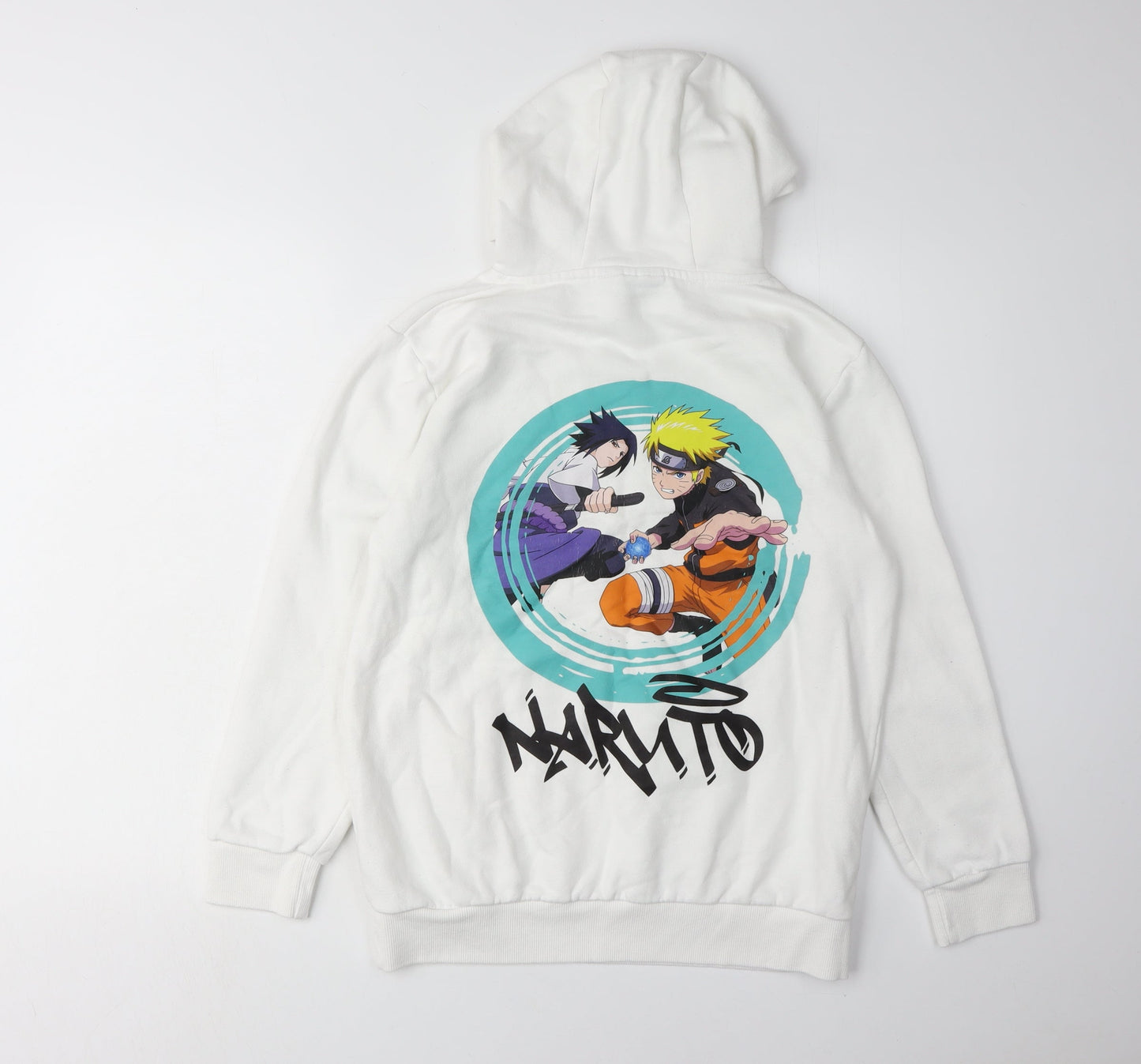 Naruto Boys White Pullover Hoodie 12-13 Years Anime Graphic