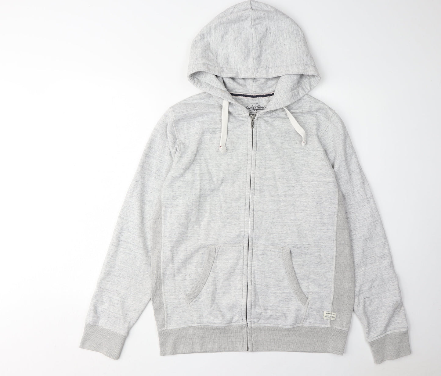Mens UK Size M JACK & JONES Grey Full Zip Hoodie