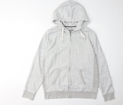Mens UK Size M JACK & JONES Grey Full Zip Hoodie