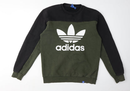 Adidas Men's Green & Black Pullover Sweatshirt, Size S