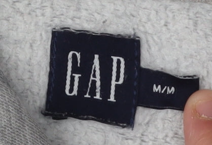 GAP Grey Full Zip Hoodie Medium Unisex with Logo