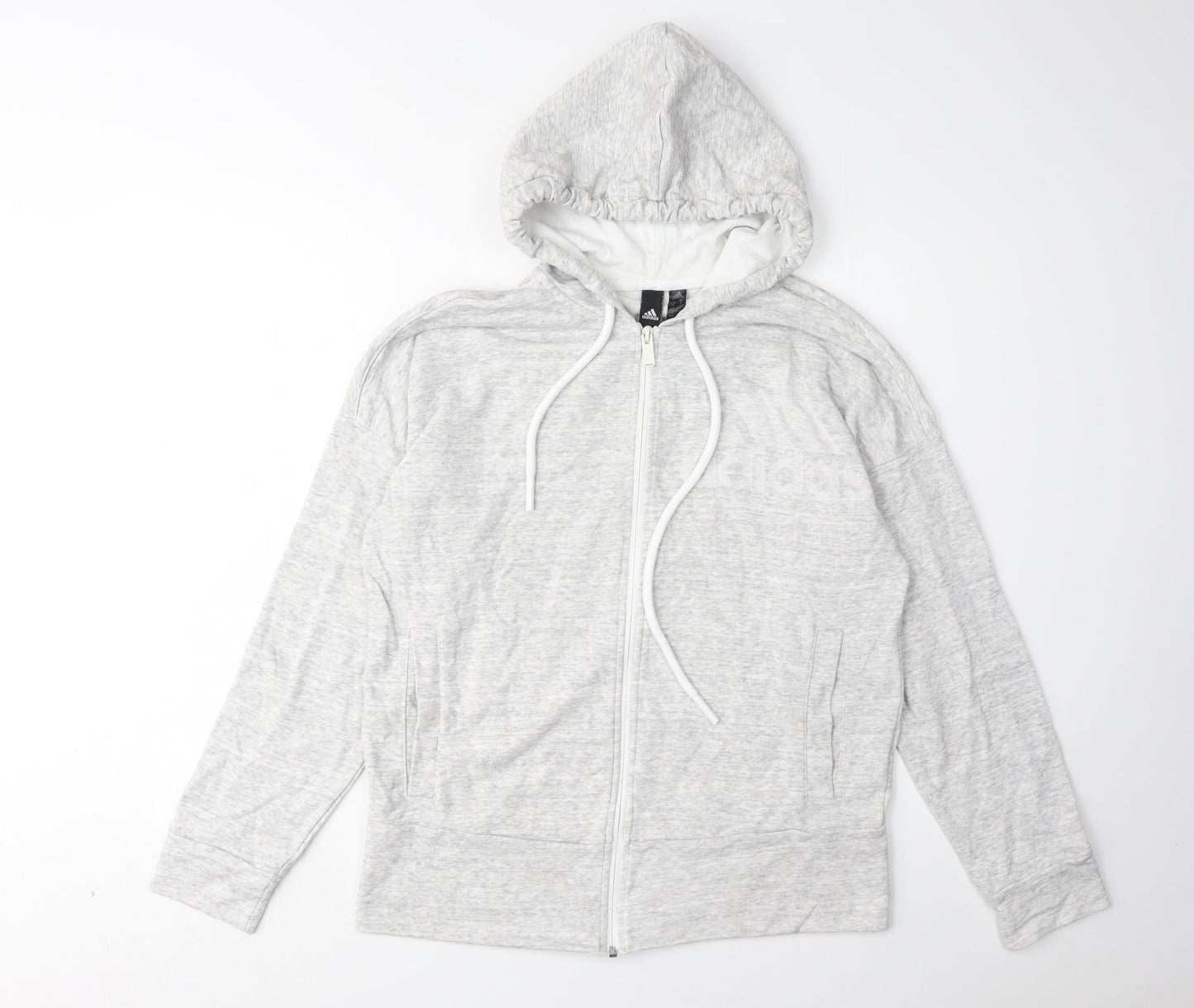 Adidas Women's Grey Full Zip Hoodie M