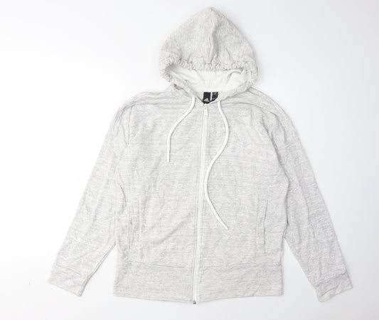 Adidas Women's Grey Full Zip Hoodie M