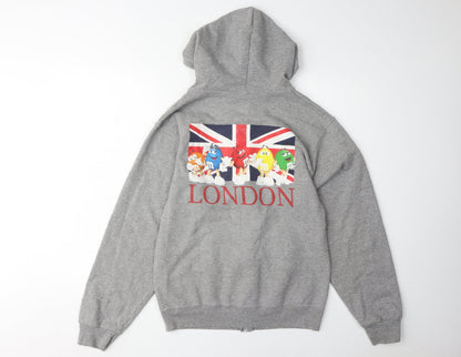 M&Ms Unisex Grey Full Zip Hoodie with Logo, S