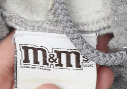 M&Ms Unisex Grey Full Zip Hoodie with Logo, S