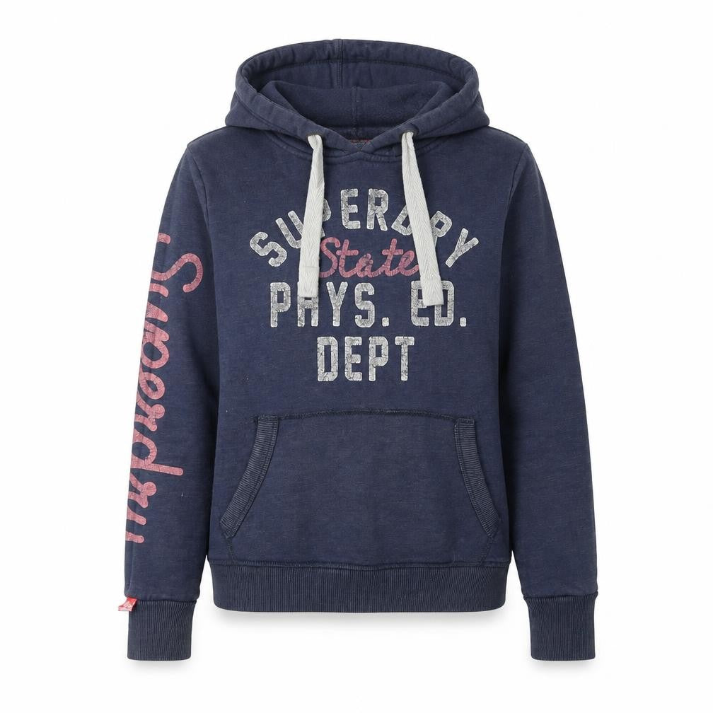 Womens UK Size M Superdry Blue Pullover Hoodie