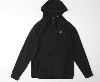 Dare2b Men’s Black Hoodie S Logo Accents Zip Neck
