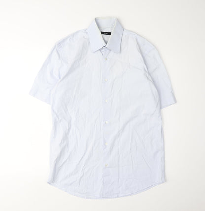 Boss Men's White Short Sleeve Button-Up Shirt Size 39