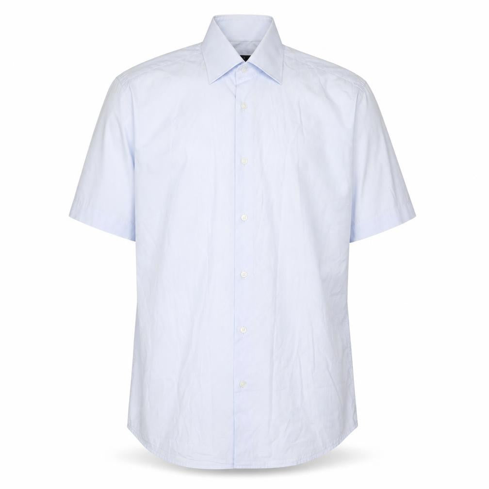 BOSS Men's White Short Sleeve Button-Up Shirt Size 39