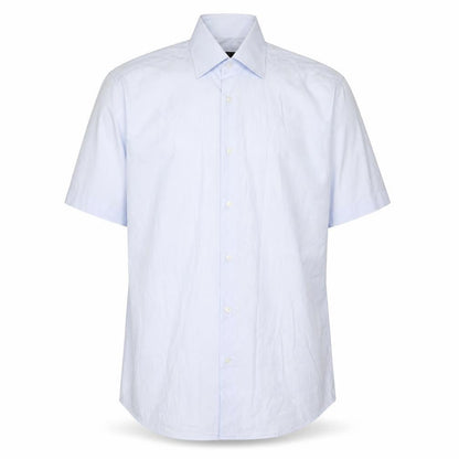 BOSS Men's White Short Sleeve Button-Up Shirt Size 39