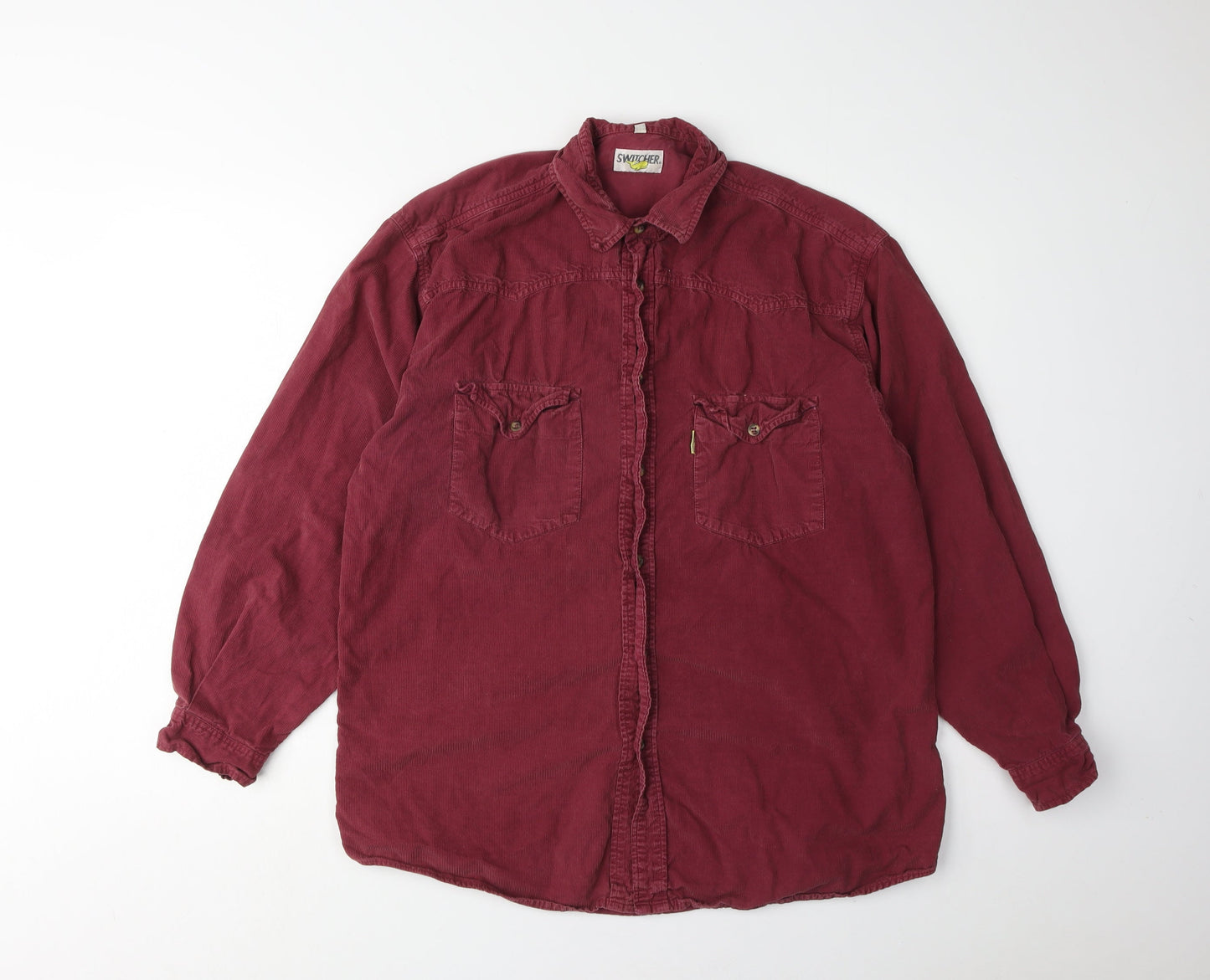 Switcher Men's Red Button-Up Casual Shirt M