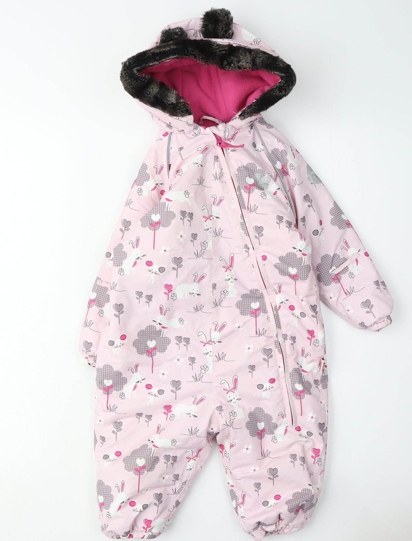 Muddy Puddles Unisex Pink Snowsuit 6-12 Months, Waterproof & Breathable
