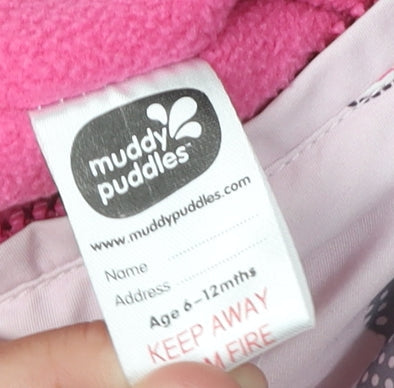 Muddy Puddles Unisex Pink Snowsuit 6-12 Months, Waterproof & Breathable