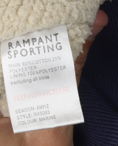 Rampant Sporting Unisex Blue Full Zip Hoodie M