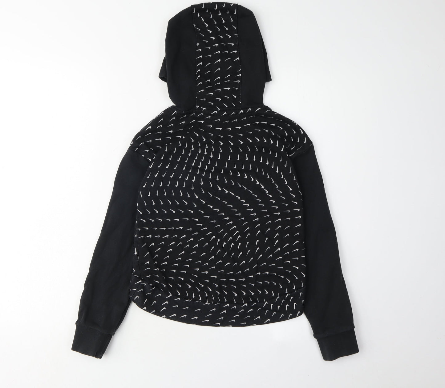 Nike Girls Black Graphic Hoodie, Size 6-7 Years, Pullover Style