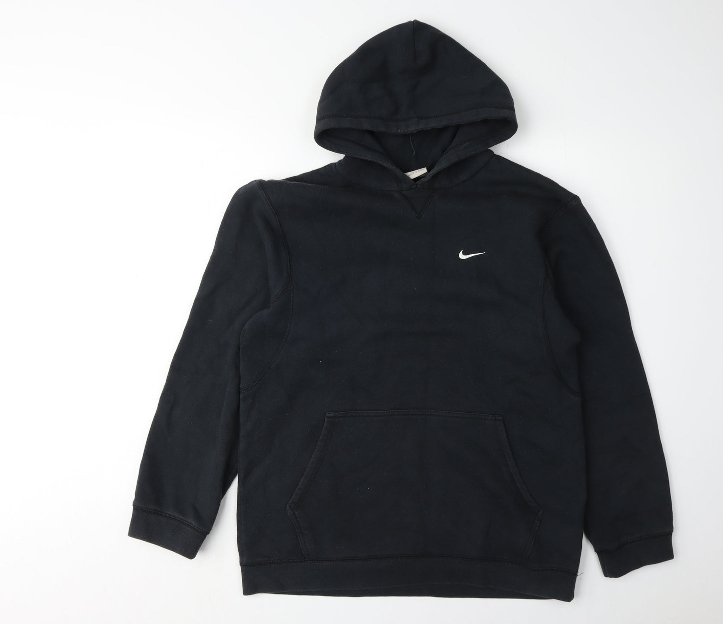 Nike Boys Black XL Pullover Hoodie with Logo, Casual Style