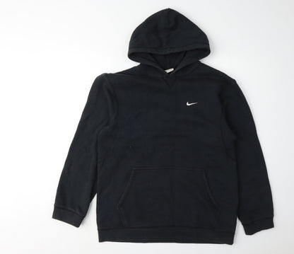 Nike Boys Black XL Pullover Hoodie with Logo, Casual Style