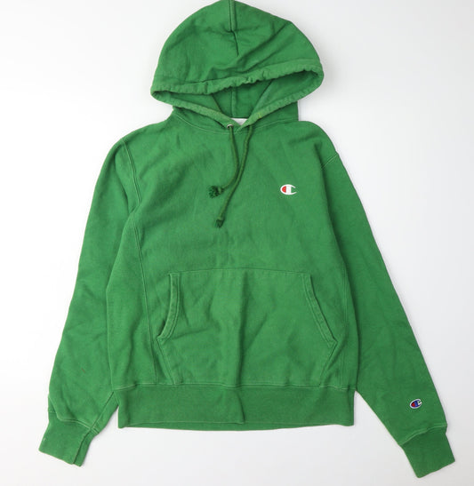 Additional front view of Champion Green unisex hoodie, size S, pullover style