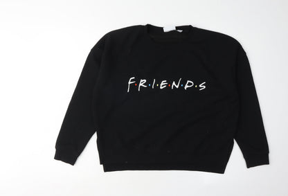 FRIENDS XS Unisex Black Pullover Sweatshirt TV Logo