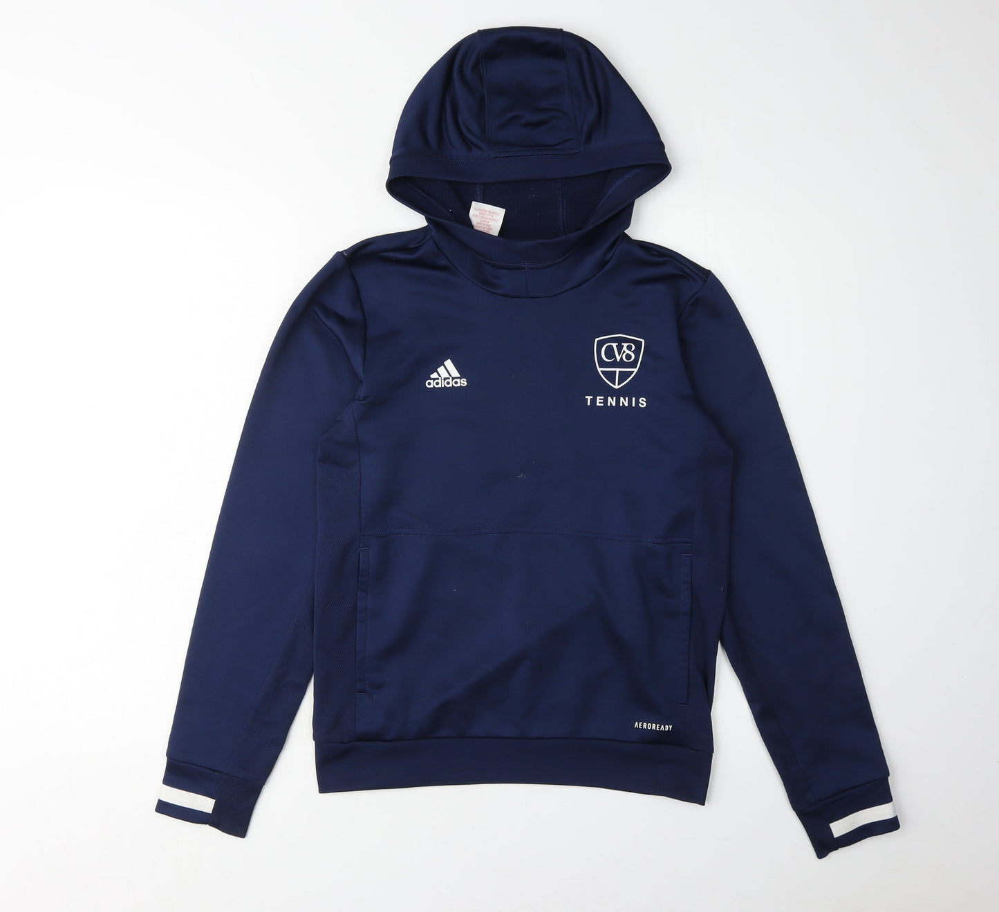Adidas Boys Blue Pullover Hoodie 11-12 Years Sports Quick Dry
