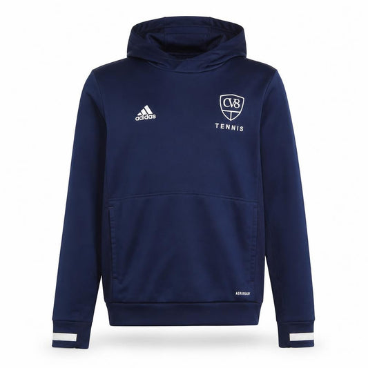 Front view of Adidas boys’ blue pullover hoodie 11-12 years sports quick dry