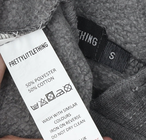 PrettyLittleThing Women's Grey Graphic Hoodie, S