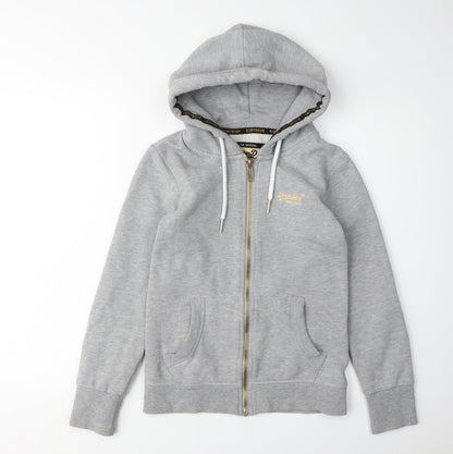 Superdry Women's Grey Full Zip Hoodie UK 8