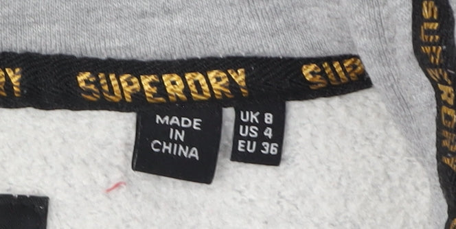 Superdry Women's Grey Full Zip Hoodie UK 8