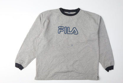 Mens UK Size 2XL FILA Grey Pullover Sweatshirt