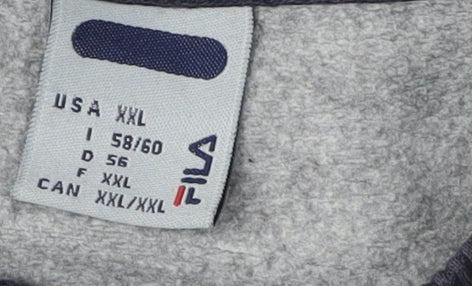 Mens UK Size 2XL FILA Grey Pullover Sweatshirt