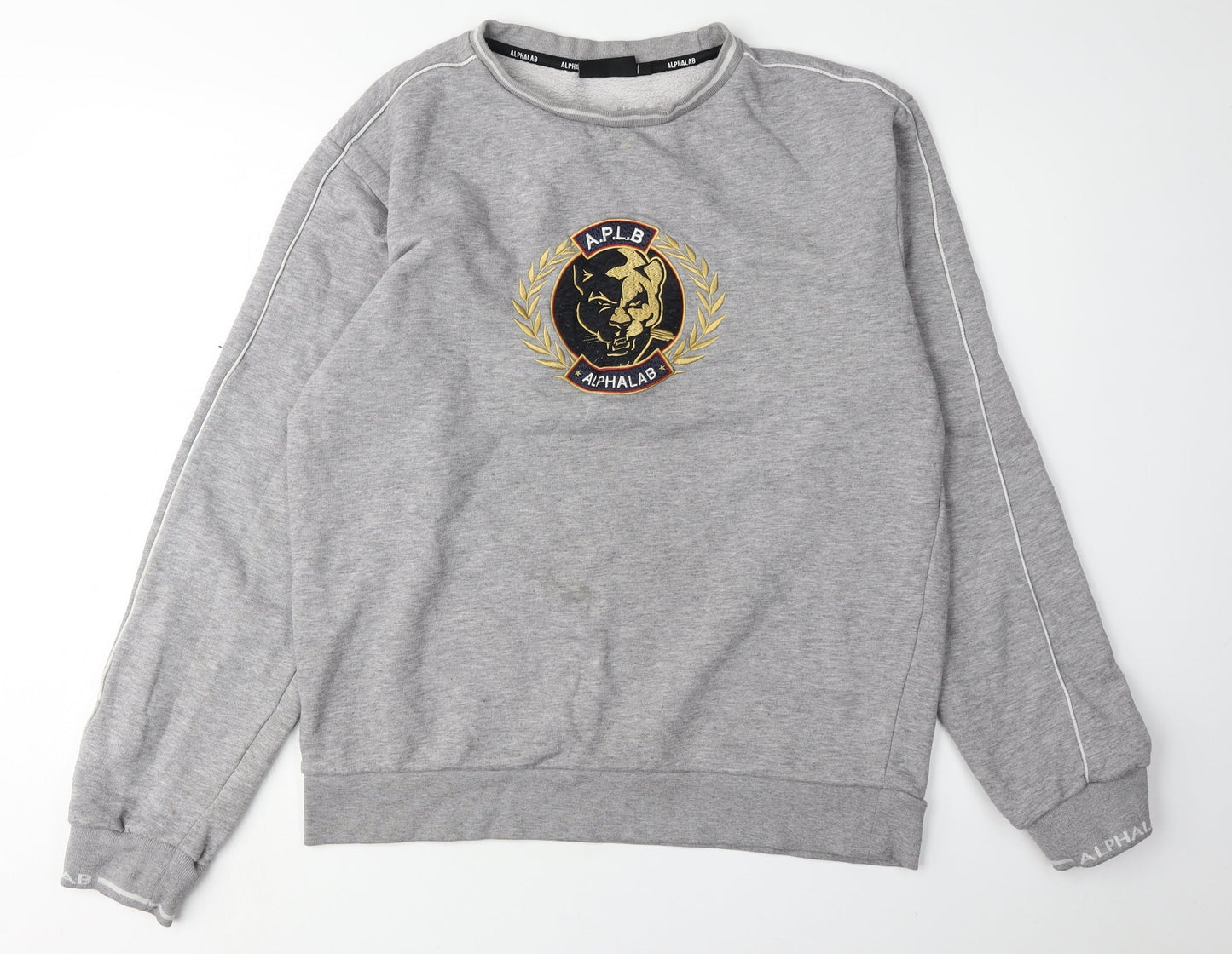 ALPHALAB Grey Mens L Pullover Sweatshirt