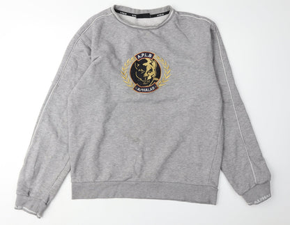 ALPHALAB Grey Mens L Pullover Sweatshirt