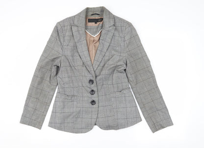 Next Women's Grey Check Suit Jacket Size 10 Petites