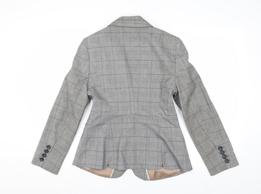 Next Women's Grey Check Suit Jacket Size 10 Petites