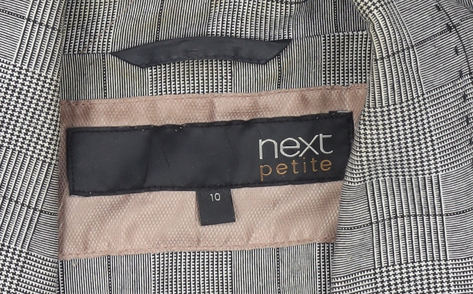 Next Women's Grey Check Suit Jacket Size 10 Petites