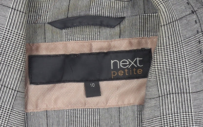 Next Women's Grey Check Suit Jacket Size 10 Petites
