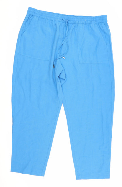 Womens UK Size 20 Marks and Spencer Relaxed Fit  Blue Trousers