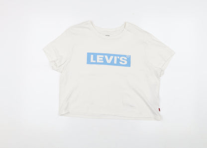 Womens UK Size M Levi's White Basic T-Shirt