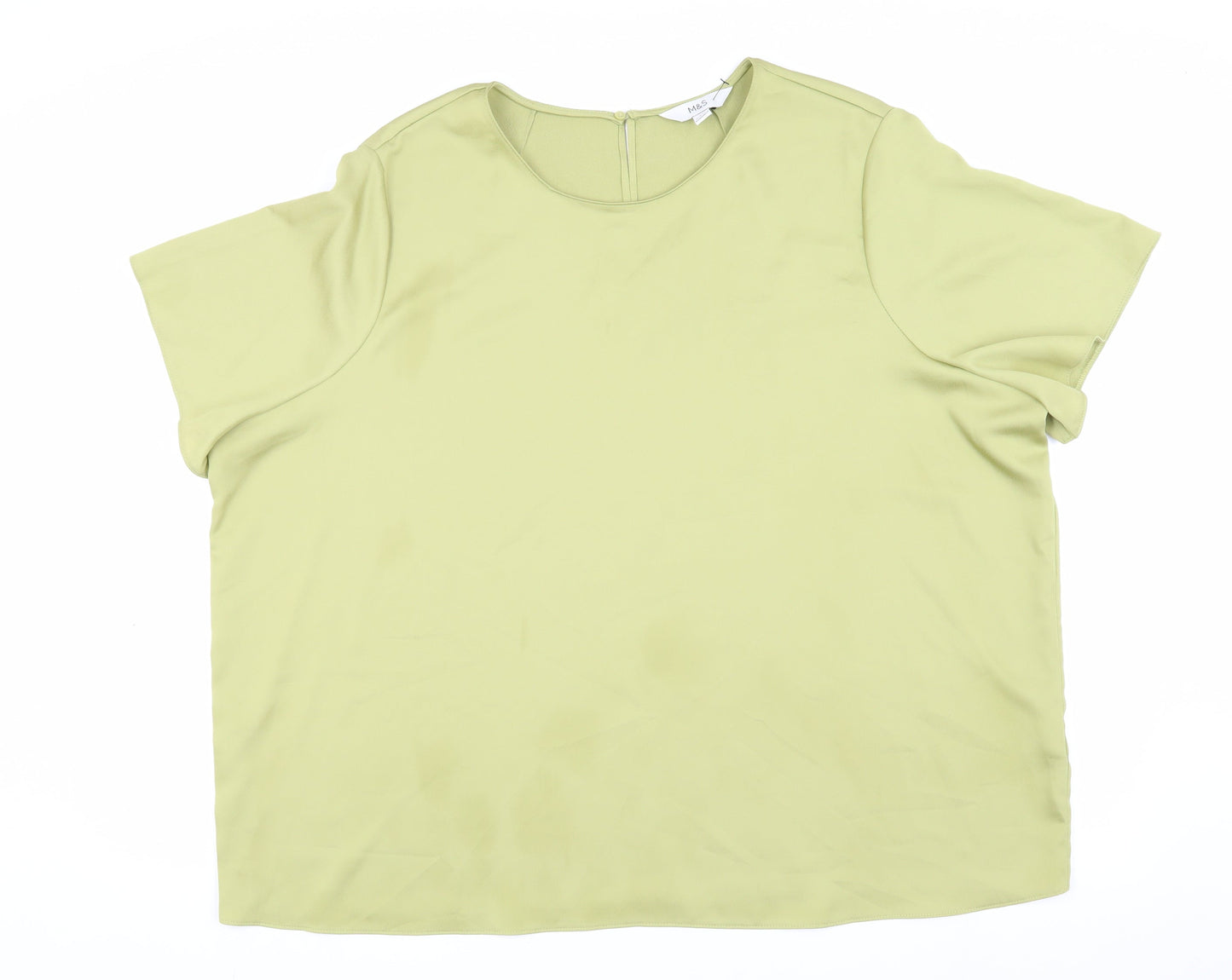 Womens UK Size 22 Marks and Spencer Green Basic Blouse
