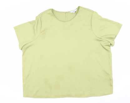 Womens UK Size 22 Marks and Spencer Green Basic Blouse
