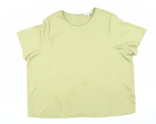 Womens UK Size 22 Marks and Spencer Green Basic Blouse