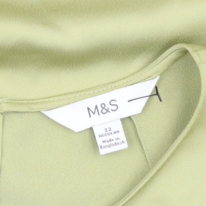 Womens UK Size 22 Marks and Spencer Green Basic Blouse