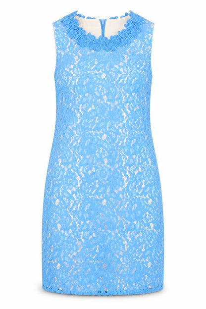 Oasis Women's Blue Sleeveless Lace Dress Size 12
