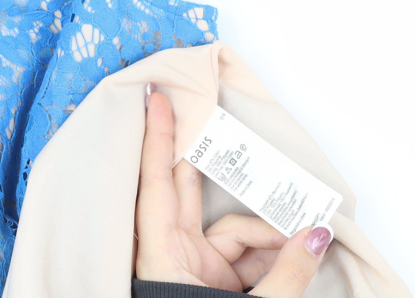 Oasis Women's Blue Sleeveless Lace Dress Size 12