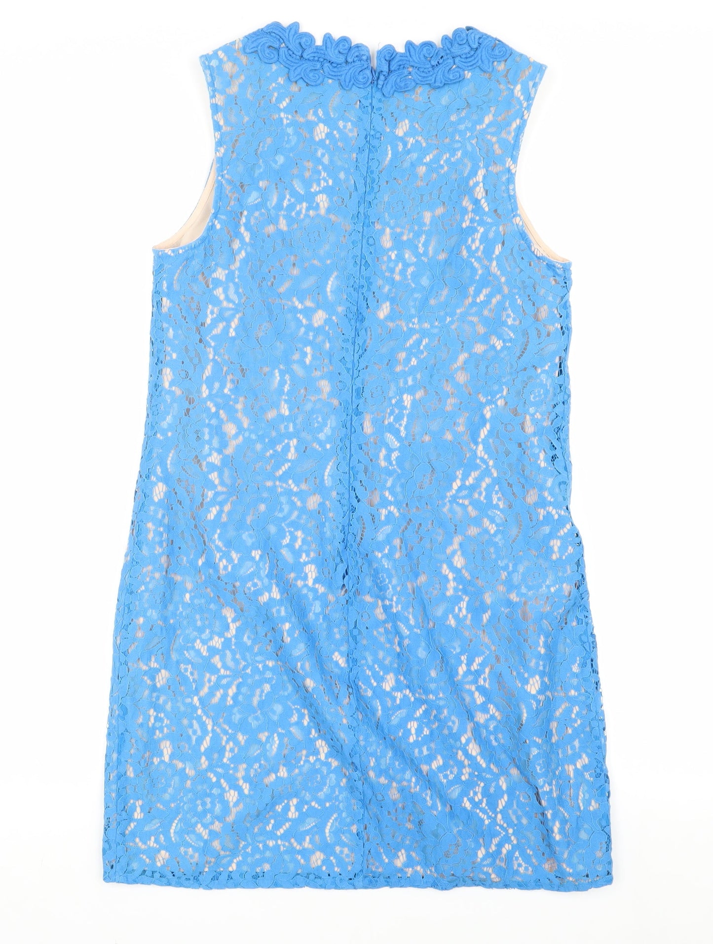 Oasis Women's Blue Sleeveless Lace Dress Size 12