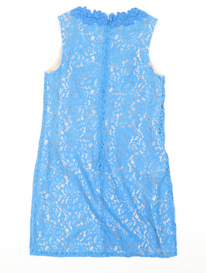 Oasis Women's Blue Sleeveless Lace Dress Size 12